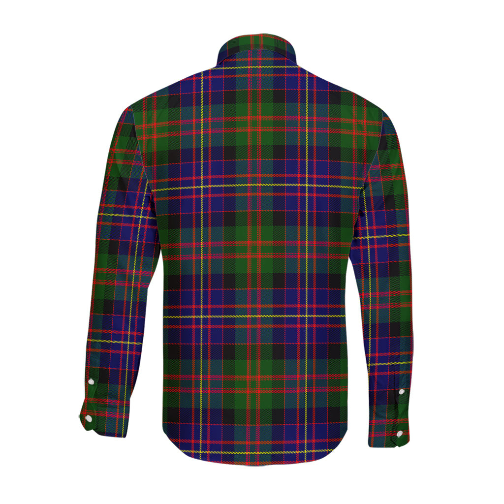 Chalmers Tartan Long Sleeve Button Up Shirt with Family Crest - Tartan Vibes Clothing