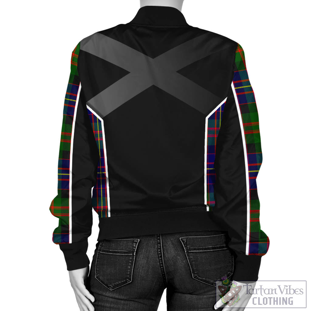 Tartan Vibes Clothing Chalmers Modern Tartan Bomber Jacket with Family Crest and Scottish Thistle Vibes Sport Style