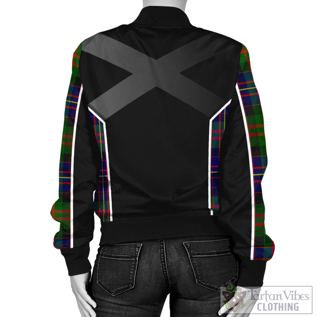 Chalmers Tartan Bomber Jacket with Family Crest and Scottish Thistle Vibes Sport Style - Tartan Vibes Clothing
