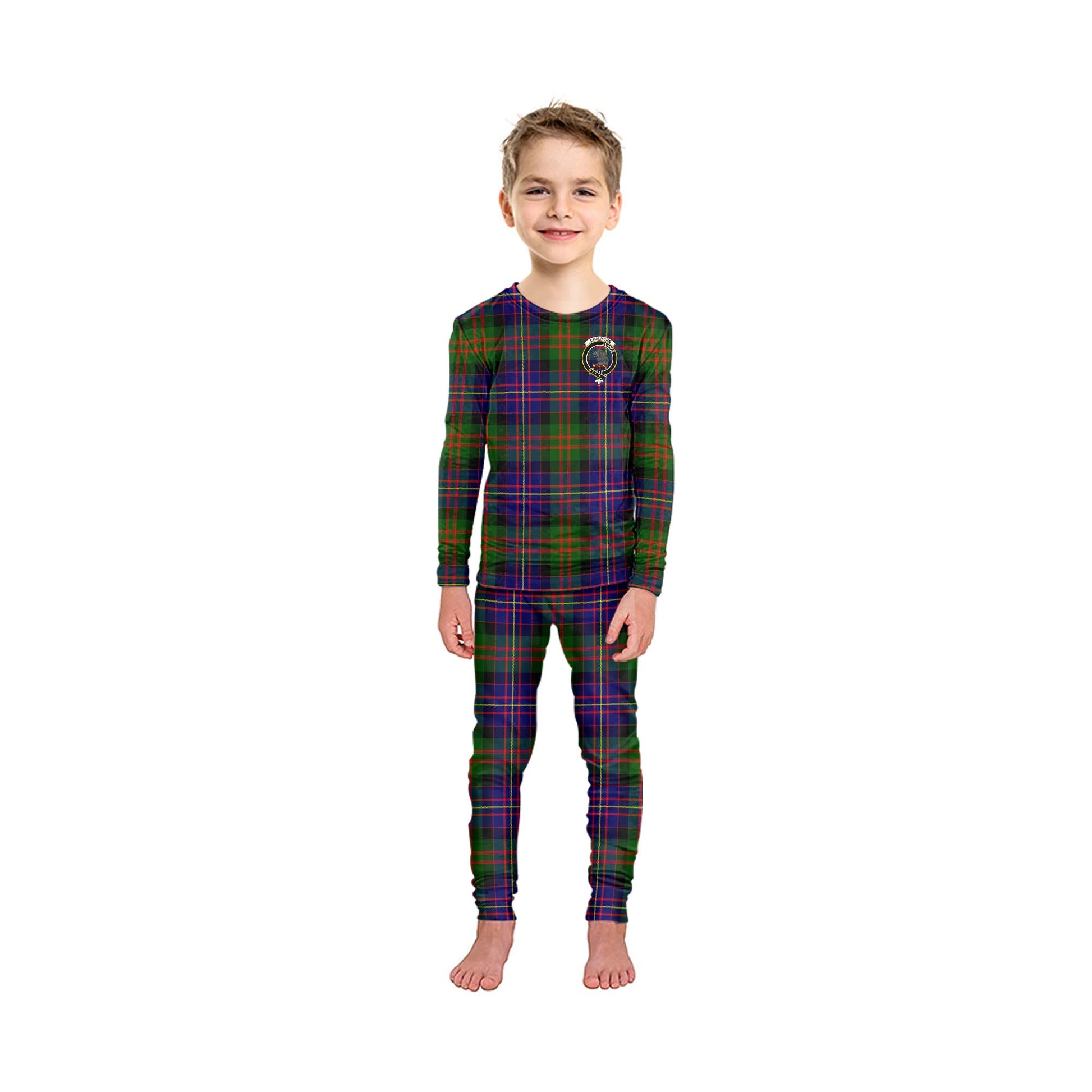 Chalmers Tartan Pajamas Family Set with Family Crest - Tartan Vibes Clothing