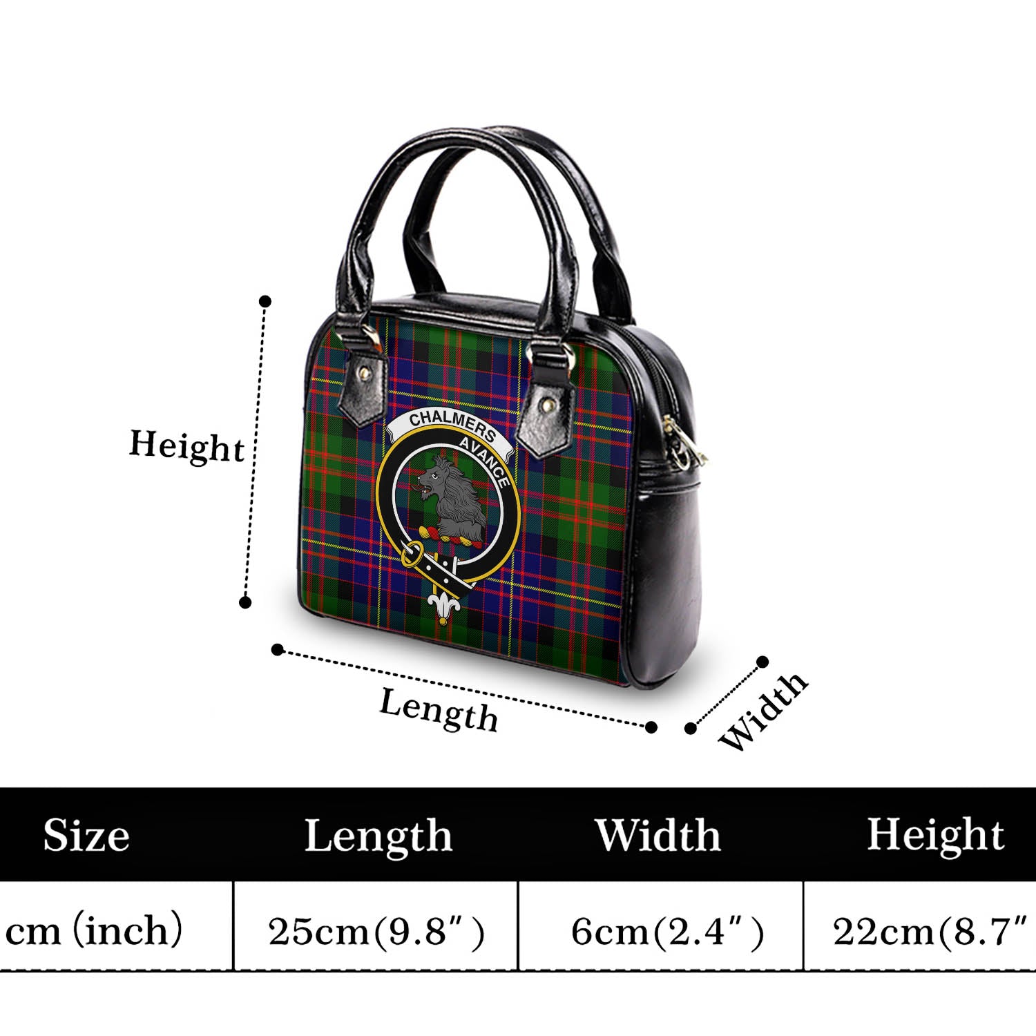 Chalmers Tartan Shoulder Handbags with Family Crest - Tartan Vibes Clothing