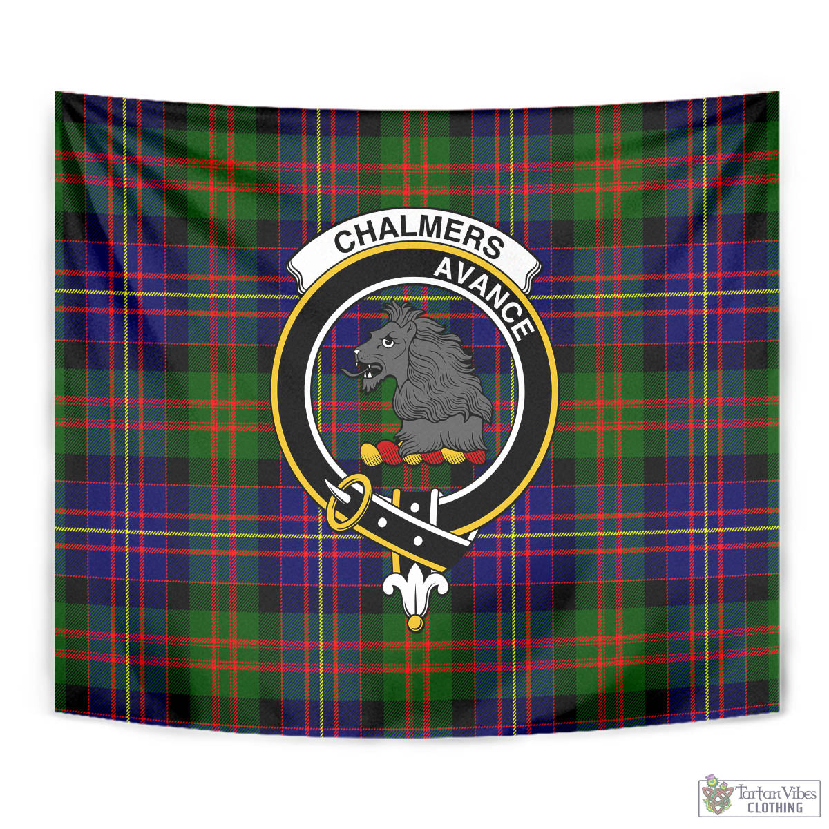Chalmers Tartan Tapestry Wall Hanging and Home Decor for Room with Family Crest - Tartan Vibes Clothing