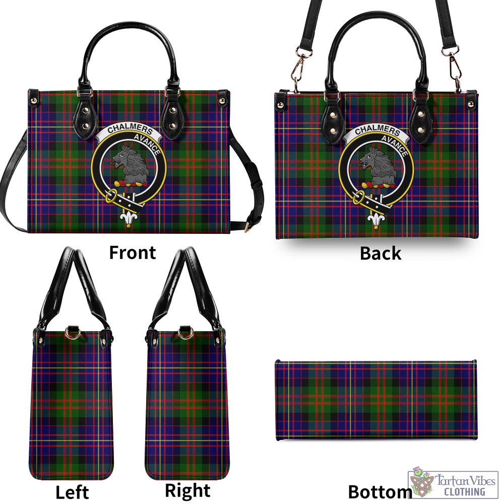 Chalmers Tartan Luxury Leather Handbags with Family Crest - Tartan Vibes Clothing