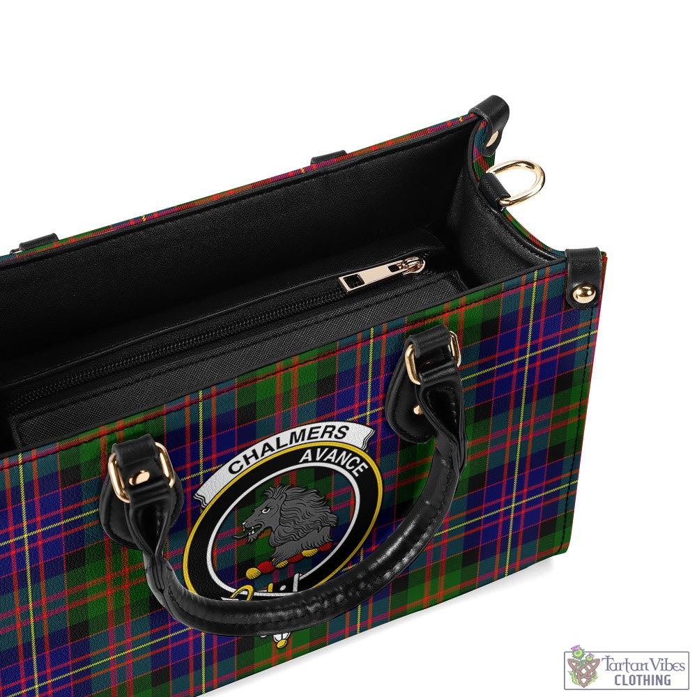 Chalmers Tartan Luxury Leather Handbags with Family Crest - Tartan Vibes Clothing