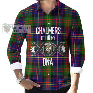 Chalmers of Balnacraig Tartan Long Sleeve Button Shirt with Family Crest DNA In Me Style Men's Shirt S - Tartanvibesclothing Shop