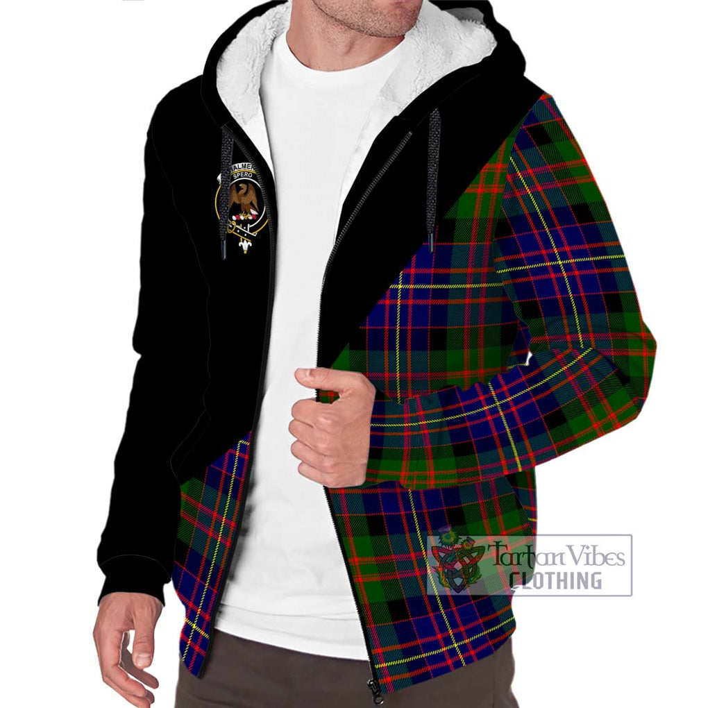 Chalmers of Balnacraig Tartan Sherpa Hoodie with Family Crest and Military Logo Style Unisex S - Tartanvibesclothing Shop