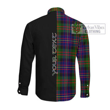 Chalmers of Balnacraig Tartan Long Sleeve Button Shirt with Family Crest and Half Of Me Style Men's Shirt - Tartanvibesclothing Shop