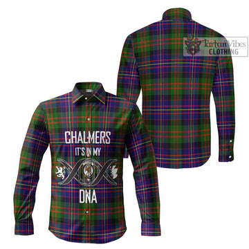 Chalmers of Balnacraig Tartan Long Sleeve Button Shirt with Family Crest DNA In Me Style Men's Shirt - Tartanvibesclothing Shop