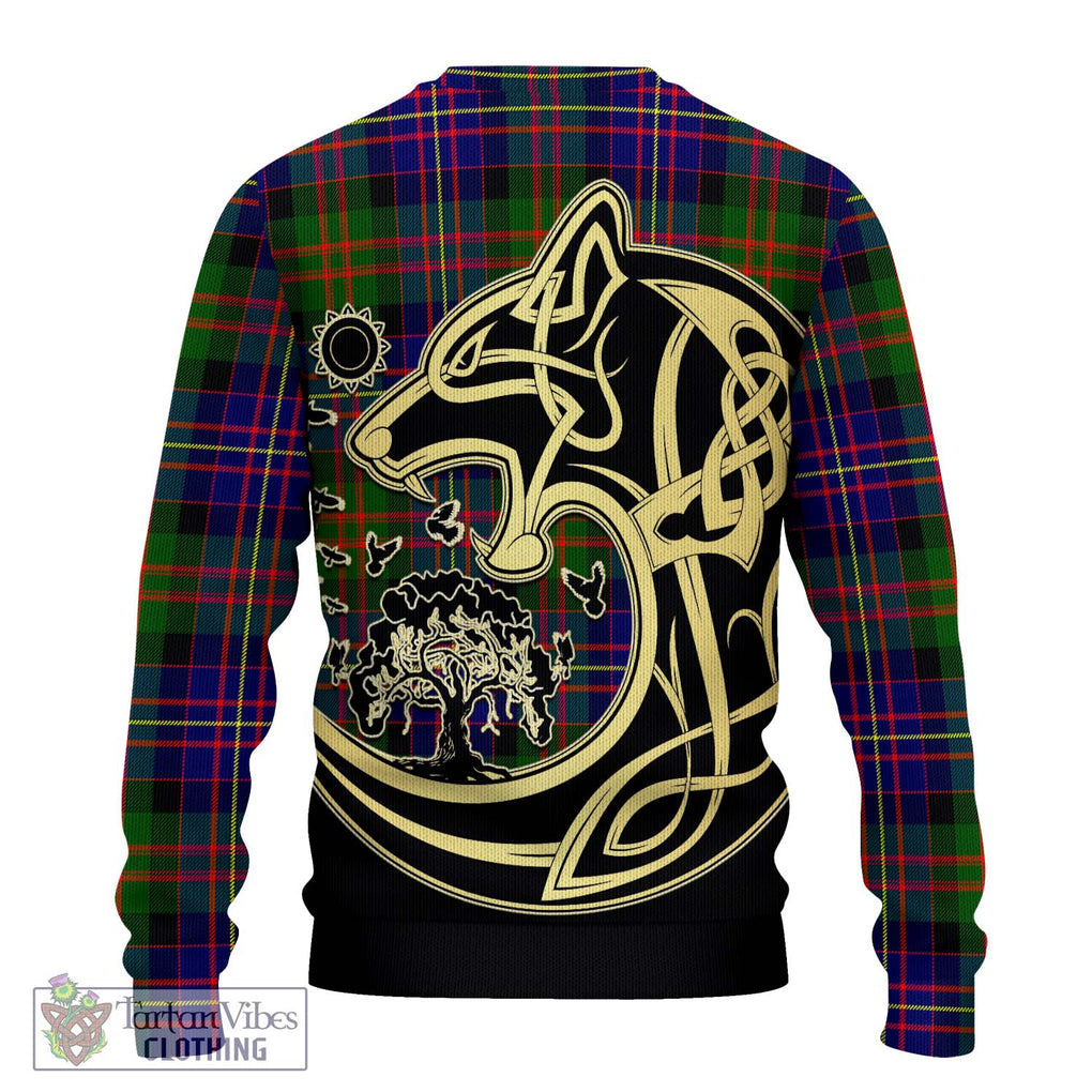 Chalmers of Balnacraig Tartan Ugly Sweater with Family Crest Celtic Wolf Style - Tartan Vibes Clothing