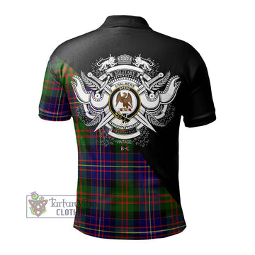 Chalmers of Balnacraig Tartan Polo Shirt with Family Crest and Military Logo Style - Tartan Vibes Clothing