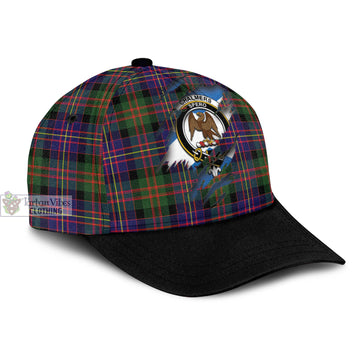 Tartan Vibes Clothing Chalmers of Balnacraig Tartan Classic Cap with Family Crest In Me Style
