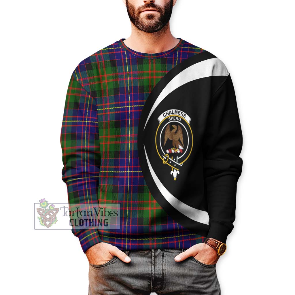 Chalmers of Balnacraig Tartan Sweatshirt with Family Crest Circle Style - Tartan Vibes Clothing