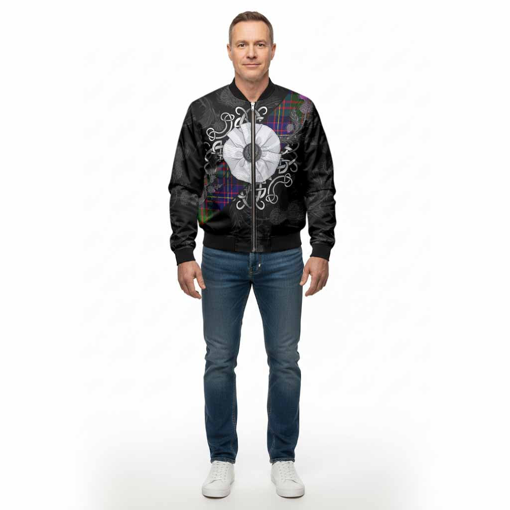 Chalmers Tartan Bomber Jacket Jacobite White Rose - Tartan Vibes Clothing