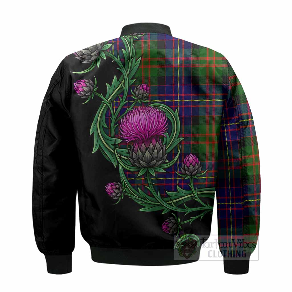 Chalmers Tartan Bomber Jacket Resilient Scottish Thistle - Tartan Vibes Clothing