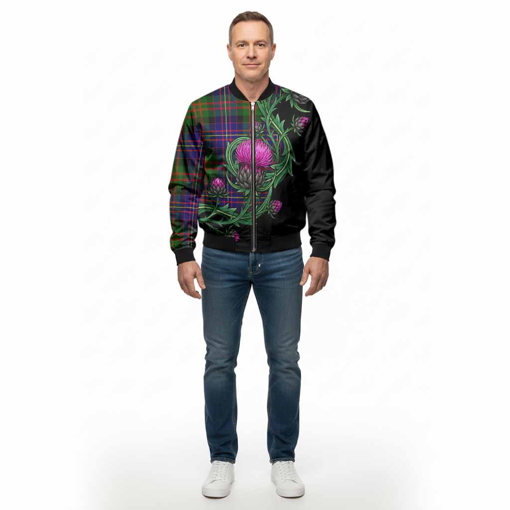 Chalmers Tartan Bomber Jacket Resilient Scottish Thistle - Tartan Vibes Clothing