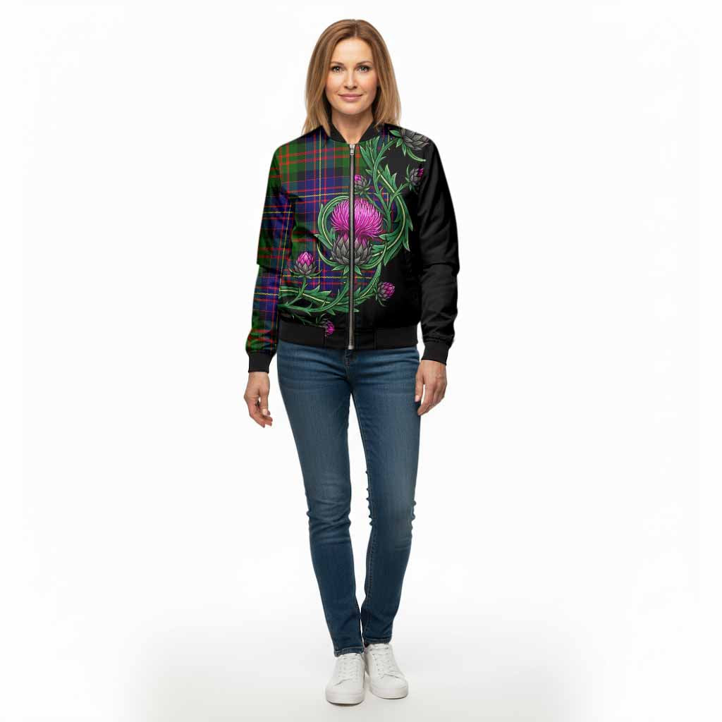 Chalmers Tartan Bomber Jacket Resilient Scottish Thistle - Tartan Vibes Clothing