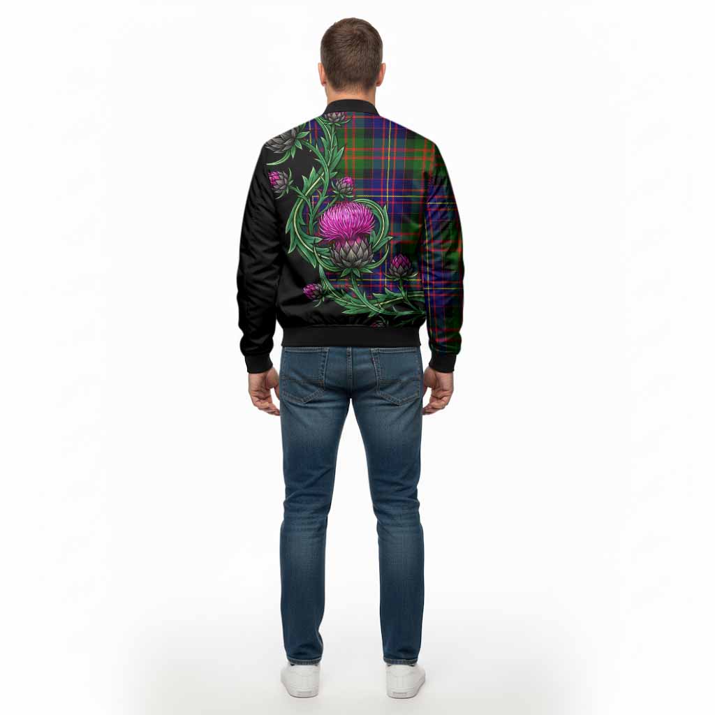 Chalmers Tartan Bomber Jacket Resilient Scottish Thistle - Tartan Vibes Clothing