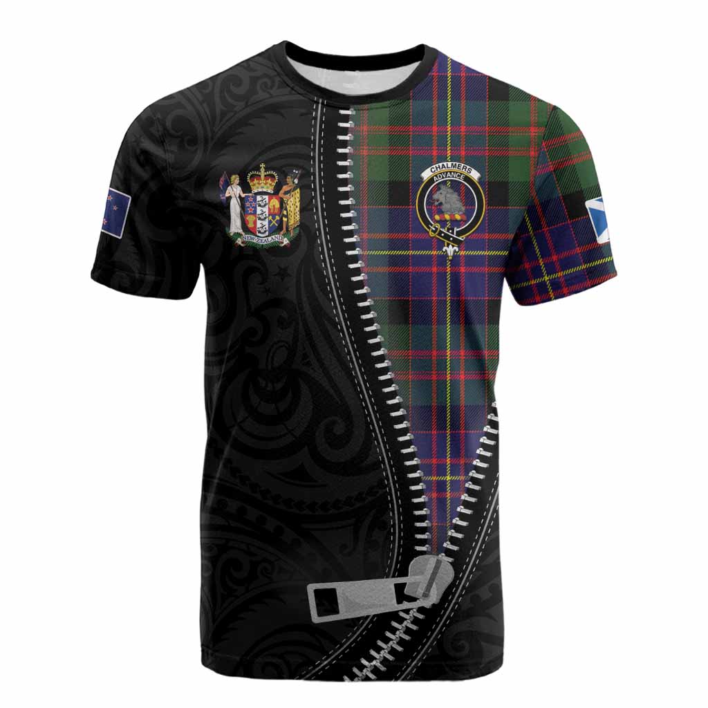 Chalmers Tartan Cotton T-shirt New Zealand Pattern Unique Zipper Stylized