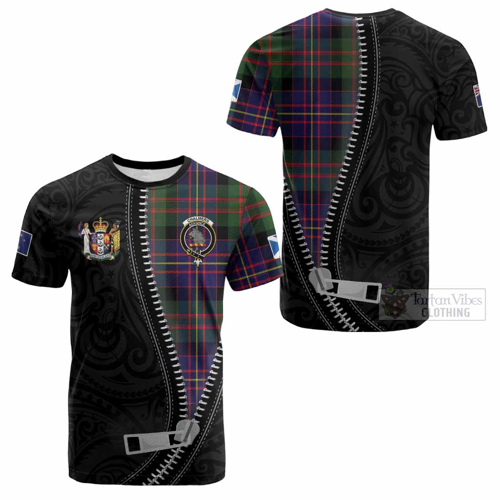 Chalmers Tartan Cotton T-shirt New Zealand Pattern Unique Zipper Stylized