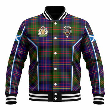 Chalmers Tartan Crest Baseball Jacket Scotland Coat of Arm Flag Style