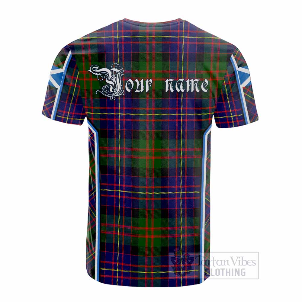 Chalmers Tartan Crest Cotton T-shirt Scotland Coat of Arm Flag Style - Tartan Vibes Clothing