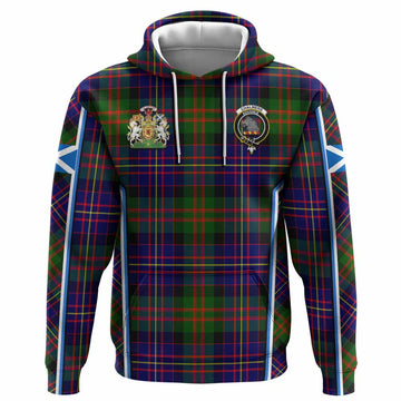 Chalmers Tartan Crest Hoodie Scotland Coat of Arm Flag Style