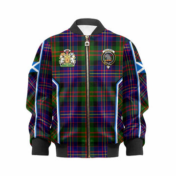 Chalmers Tartan Crest Kid Bomber Jacket Scotland Coat of Arm Flag Style