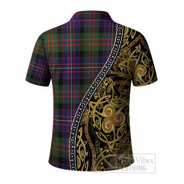 Chalmers Tartan Crest Polo Shirt Celtic Knot and Triple Trickle Spiral Symbols