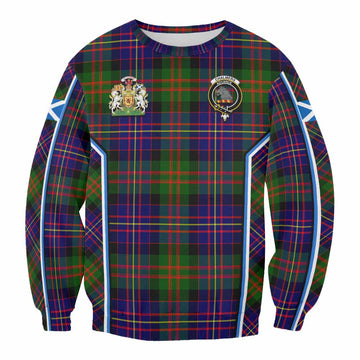 Chalmers Tartan Crest Sweatshirt Scotland Coat of Arm Flag Style