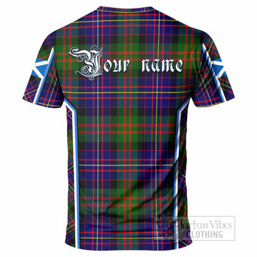 Chalmers Tartan Crest T-shirt Scotland Coat of Arm Flag Style