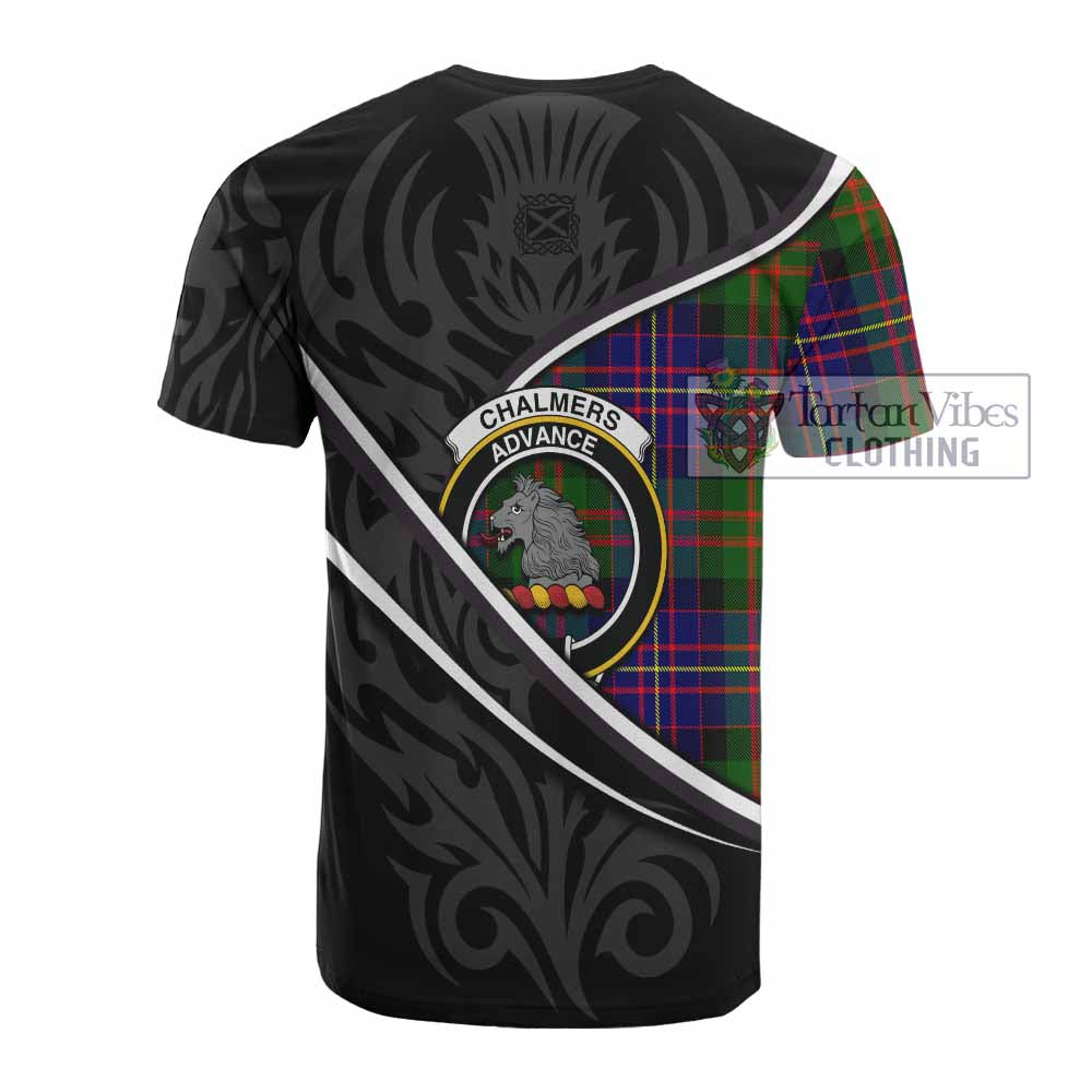 Chalmers Tartan Family Crest Cotton T-shirt Celtic Scottish Thistle Floral - Tartan Vibes Clothing
