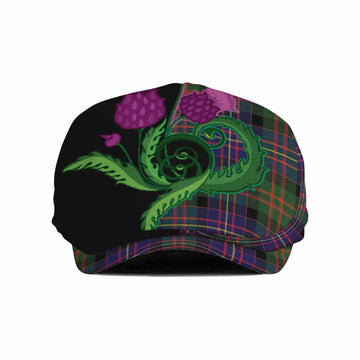 Chalmers Tartan Flat Cap, Jeff Cap Traditional Scottish Thistle
