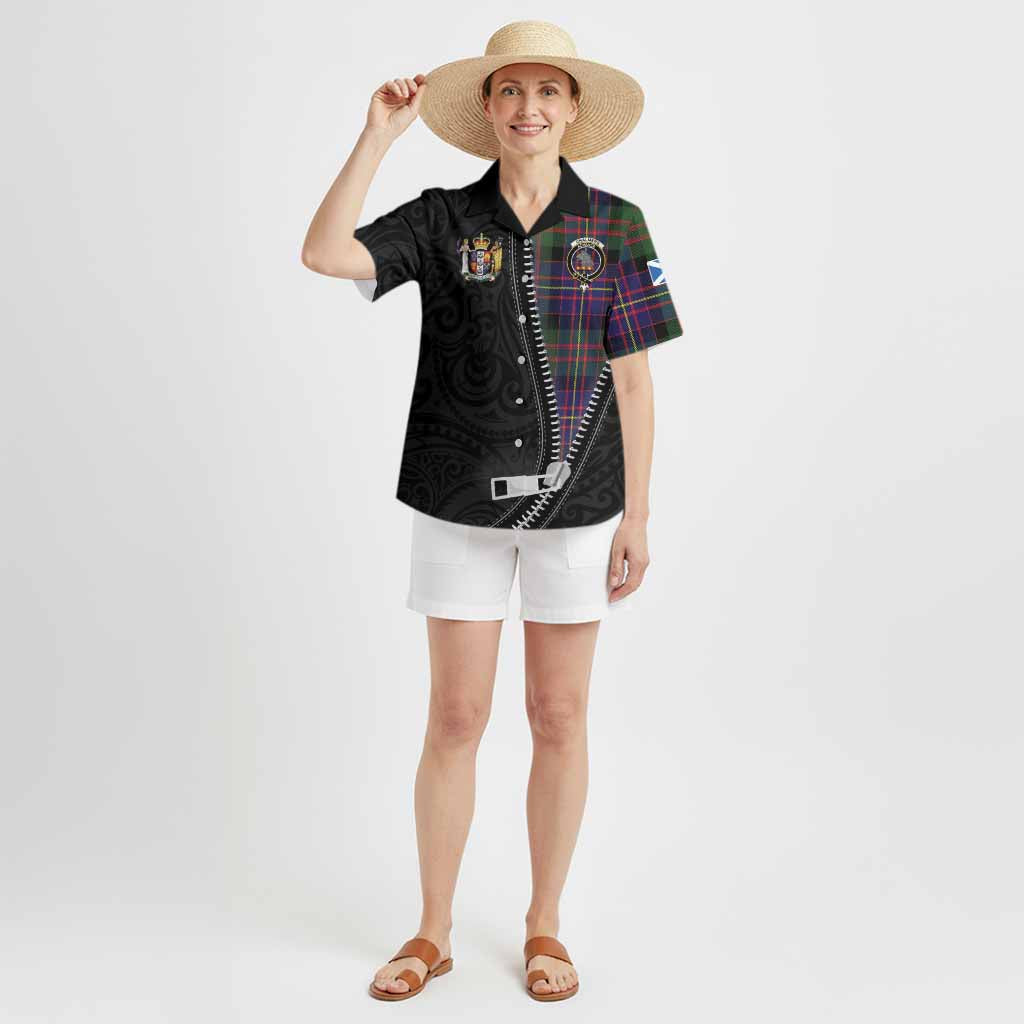 Chalmers Tartan Hawaiian Shirt New Zealand Pattern Unique Zipper Stylized