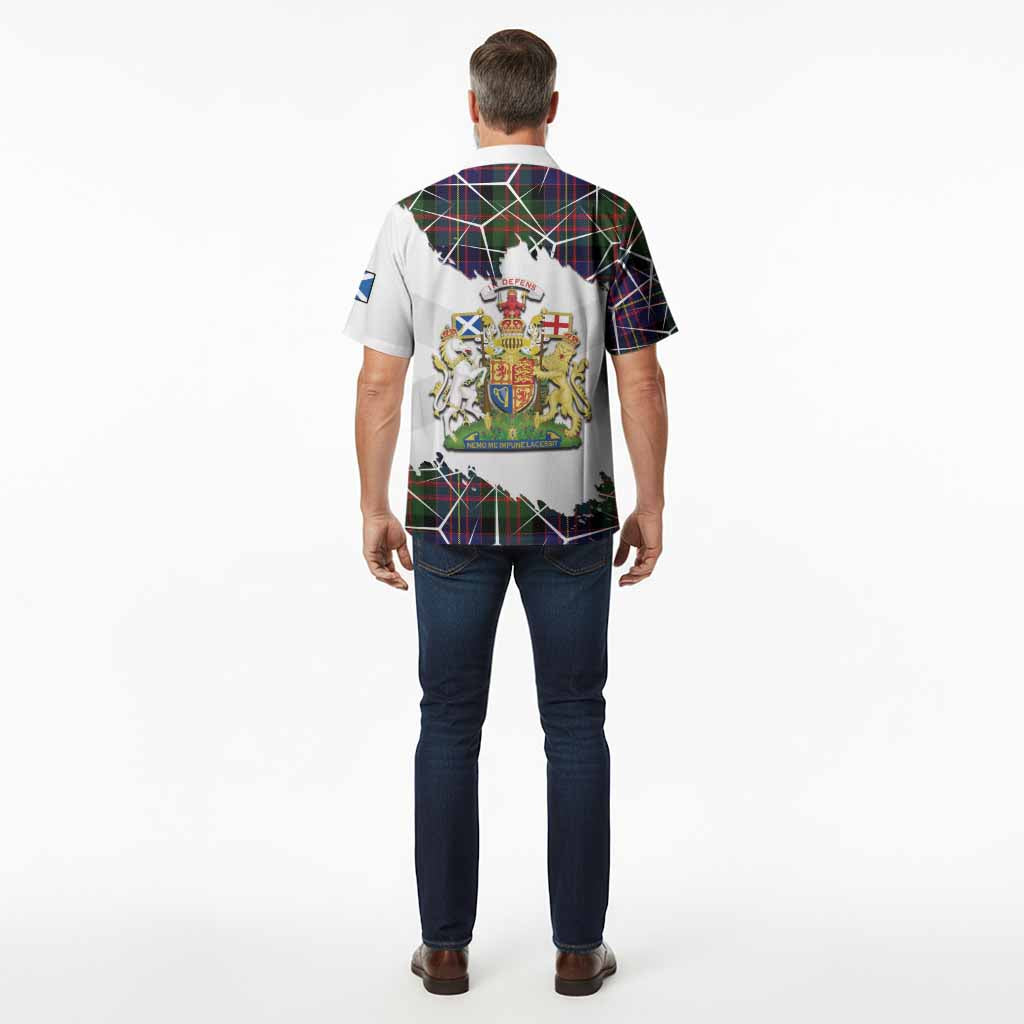 Chalmers Tartan Hawaiian Shirt with Family Crest and Lion Rampant Grunge Style