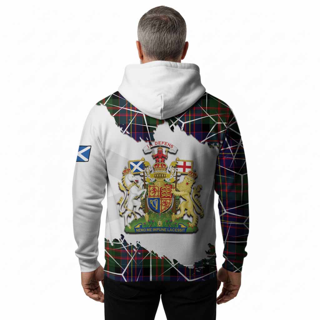 Chalmers Tartan Hoodie with Family Crest and Lion Rampant Grunge Style
