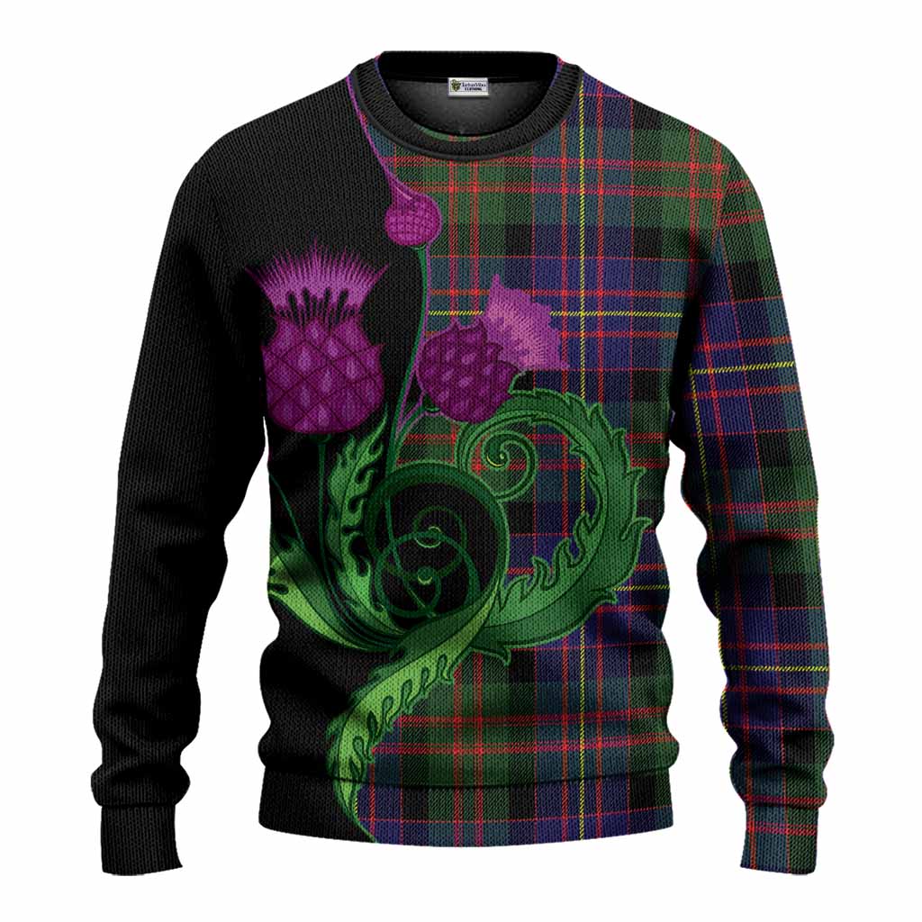 Chalmers Tartan Knitted Sweater Traditional Scottish Thistle