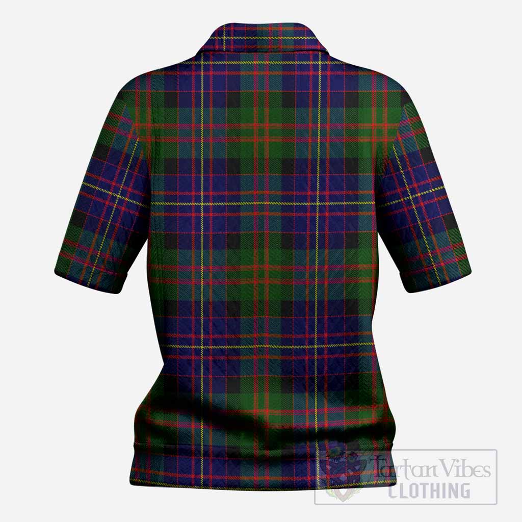 Chalmers Tartan Women’s Polo Sweater Top with Family Crest