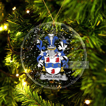 Chaloner Irish Clan Christmas Glass Ornament with Coat of Arms Transparent Glass Circle - 2D-tartanvibesclothing
