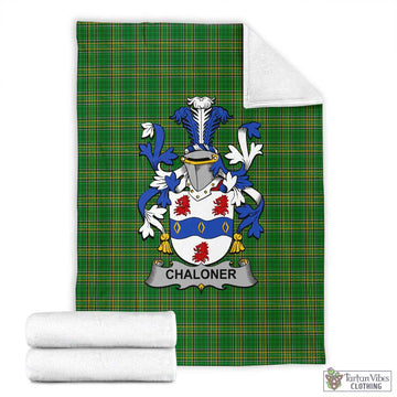 Tartan Vibes Clothing Chaloner Irish Clan Tartan Blanket with Coat of Arms