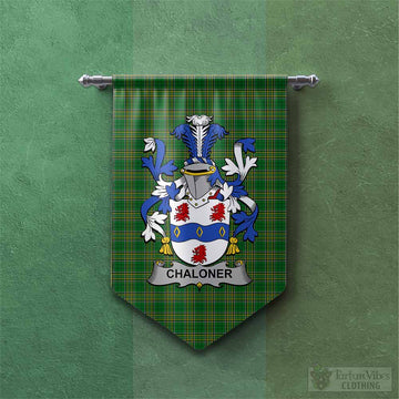 Tartan Vibes Clothing Chaloner Irish Clan Tartan Gonfalon, Tartan Banner with Coat of Arms