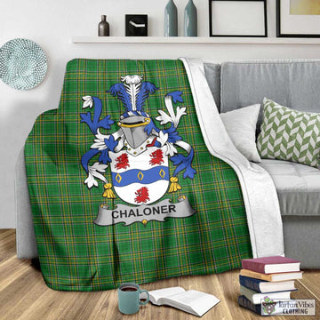 Tartan Vibes Clothing Chaloner Irish Clan Tartan Blanket with Coat of Arms