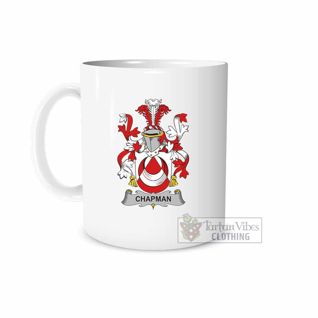 Chapman Irish Clan Coat of Arms Ceramic Mug White - 2D-tartanvibesclothing