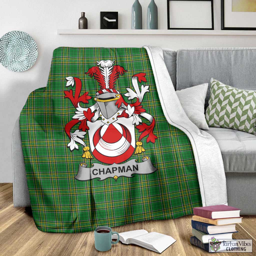 Chapman Irish Clan Tartan Blanket with Coat of Arms - Tartan Vibes Clothing