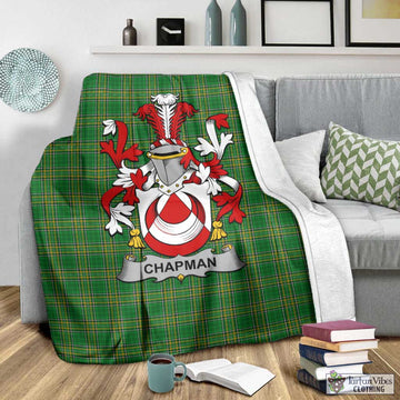 Tartan Vibes Clothing Chapman Irish Clan Tartan Blanket with Coat of Arms