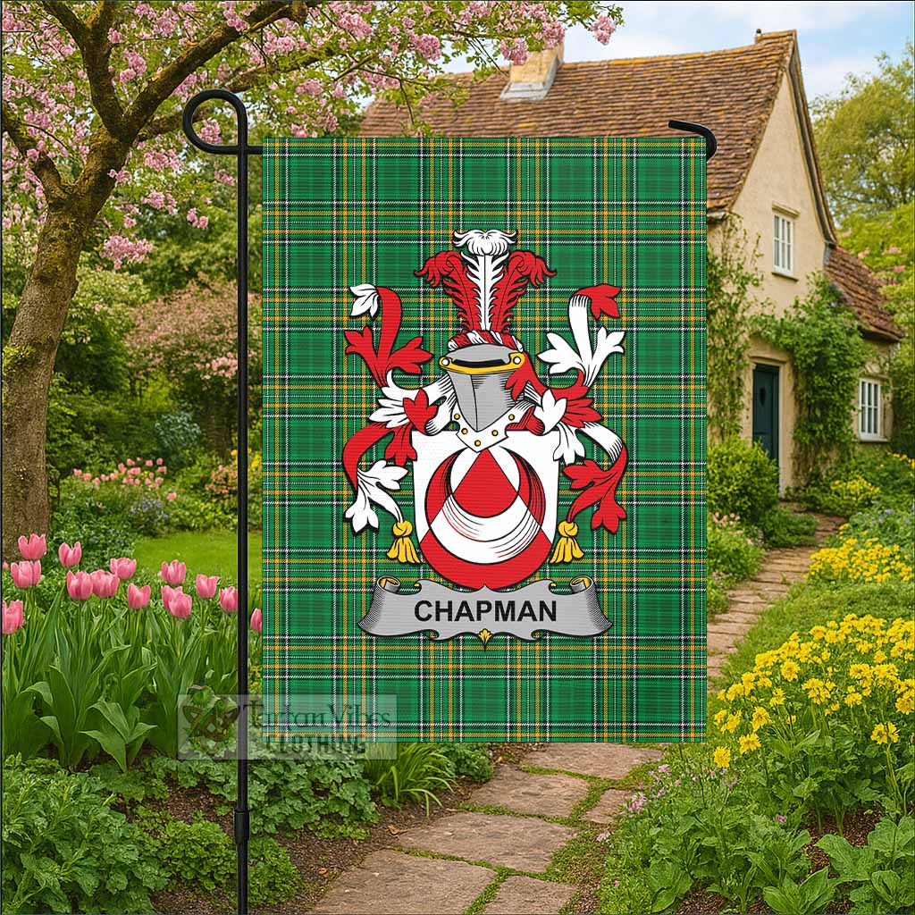 Chapman Irish Clan Tartan Flag with Coat of Arms