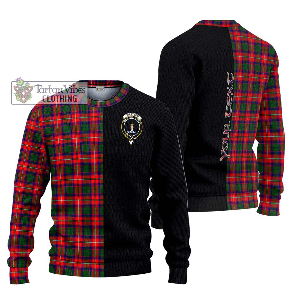 Charteris Tartan Knitted Sweater with Family Crest and Half Of Me Style Unisex - Tartanvibesclothing Shop