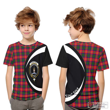 Charteris Tartan Kid T-Shirt with Family Crest Circle Style Youth XL Size14 - Tartan Vibes Clothing