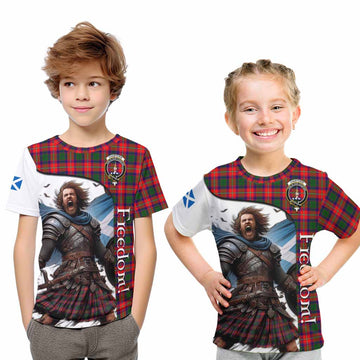 Tartan Vibes Clothing Charteris Crest Tartan Kid T-Shirt Inspired by the Freedom of Scottish Warrior
