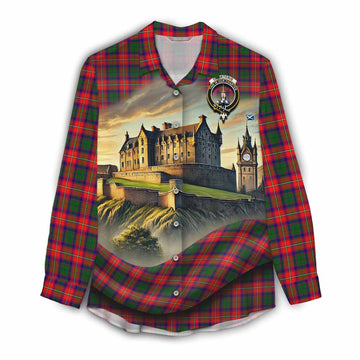 Tartan Vibes Clothing Charteris Tartan Family Crest Women's Casual Shirt with Scottish Ancient Castle Style