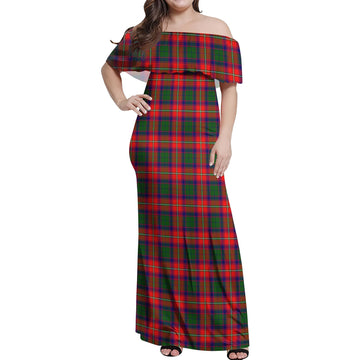Charteris Tartan Off Shoulder Long Dress